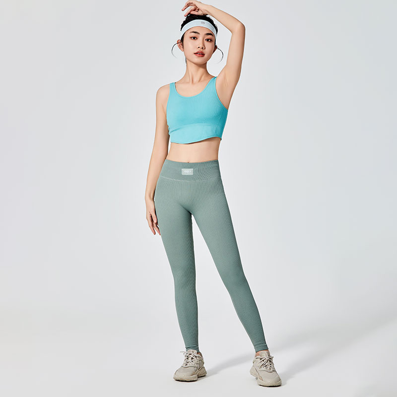 Kvinnor Grön Plain Dyeing Sport Leggings