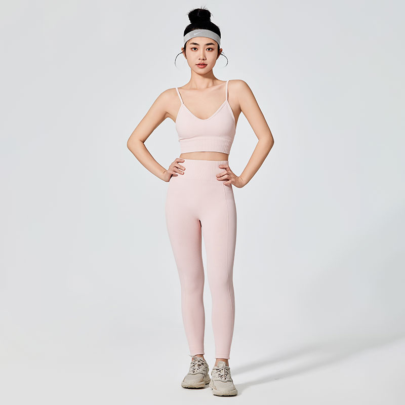 Rosa sportleggings för kvinnor