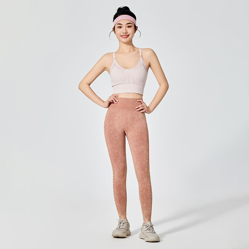 Kvinnor Washed Out Effekt Sport Leggings